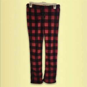 Red and Black Plaid Fuzzy Pajama Pants